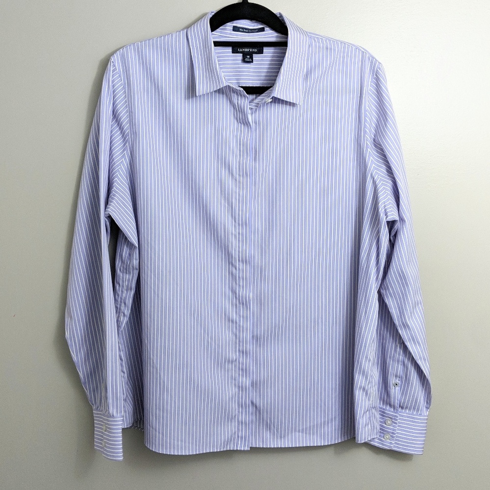 Lands End button up lavender; plus size 18